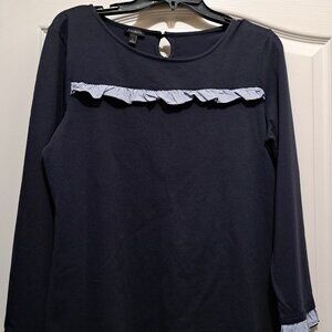 Talbot's navy blue long sleeve top